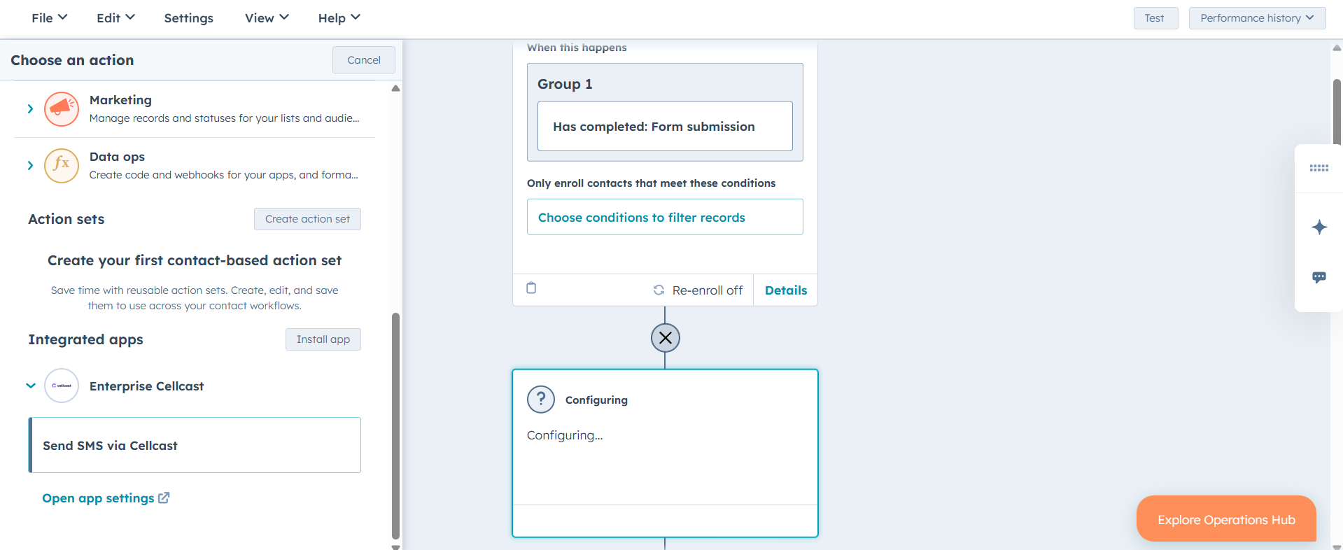 Send SMS Workflow