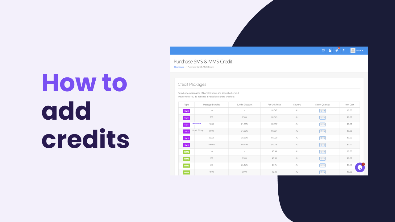 How to add credits